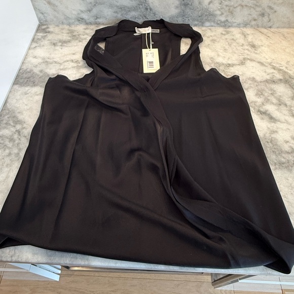 Ramy Brook Aida Silk Wrap Tank Black Sleeveless Blouse BNWT Size L $295 - Picture 7 of 9